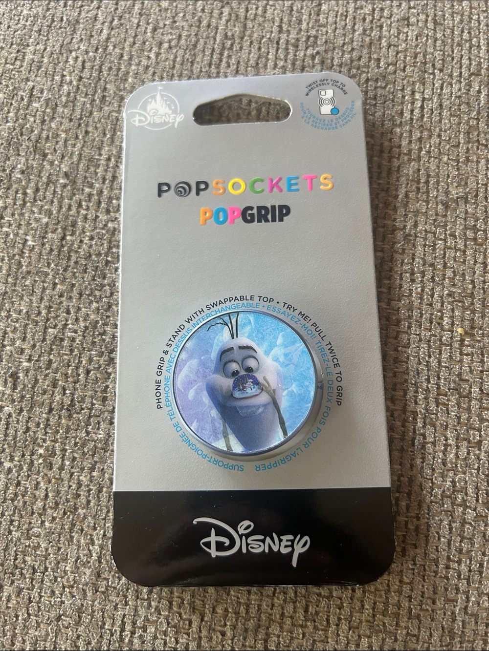 NEW Disney PopSockets PopGrip with Olaf Artwork Lenticular